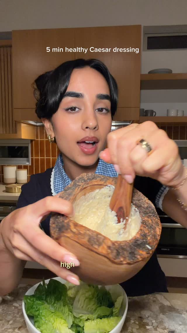 Instagram post by @tivphull for Cider. Caption reads: healthy caesar dressing:
2 spicy anchovy fillets
1....