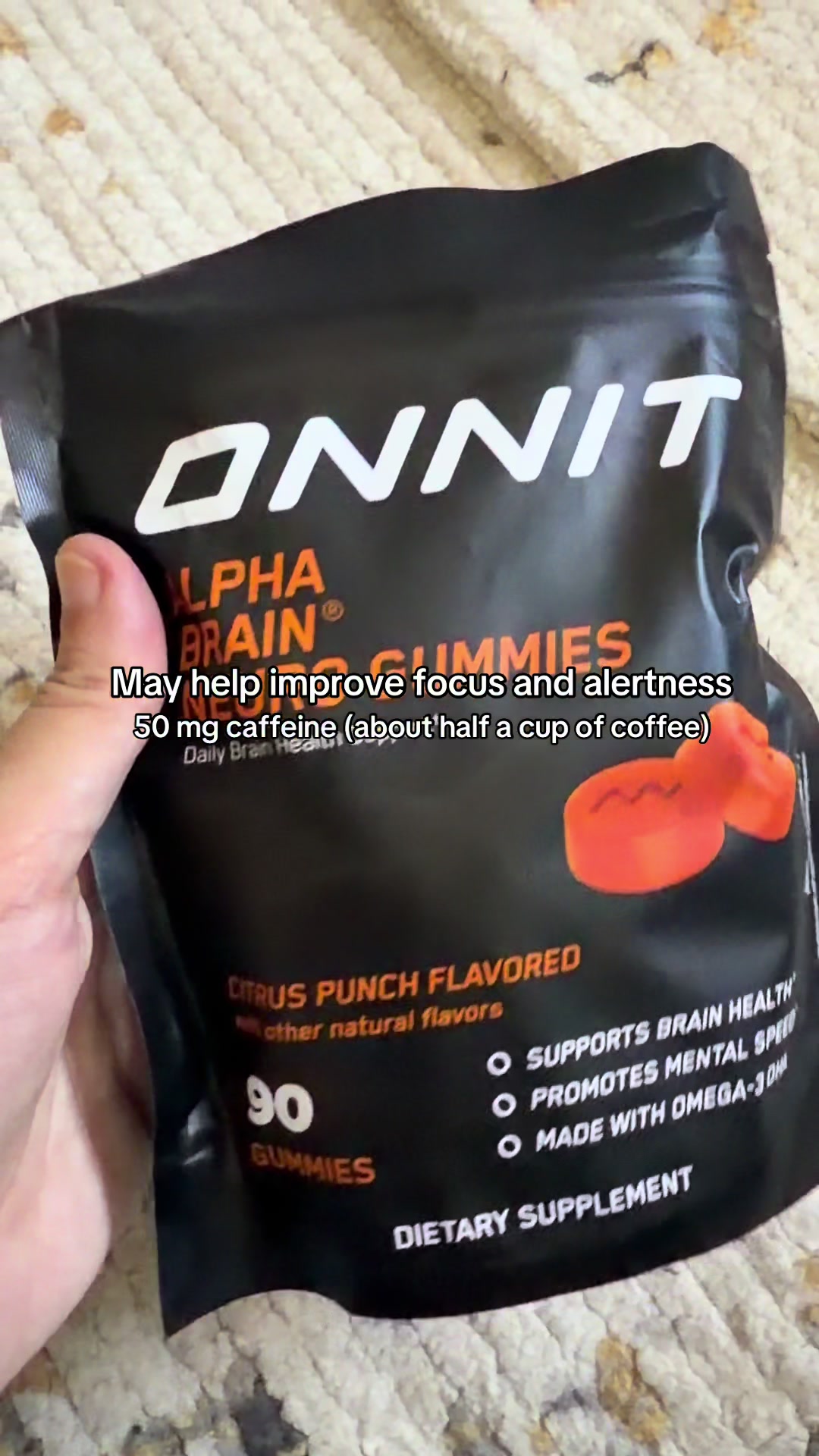 TikTok post by @janicerega9 for Onnit. Caption reads: [...] beyond what the caffeine provides. @GET....