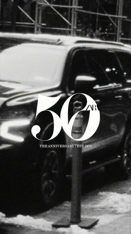 Instagram post by @zarakids for ZARA. Caption reads: ZARA 50TH ANNIVERSARY 50 YEARS OF ZARA. 50 [...].