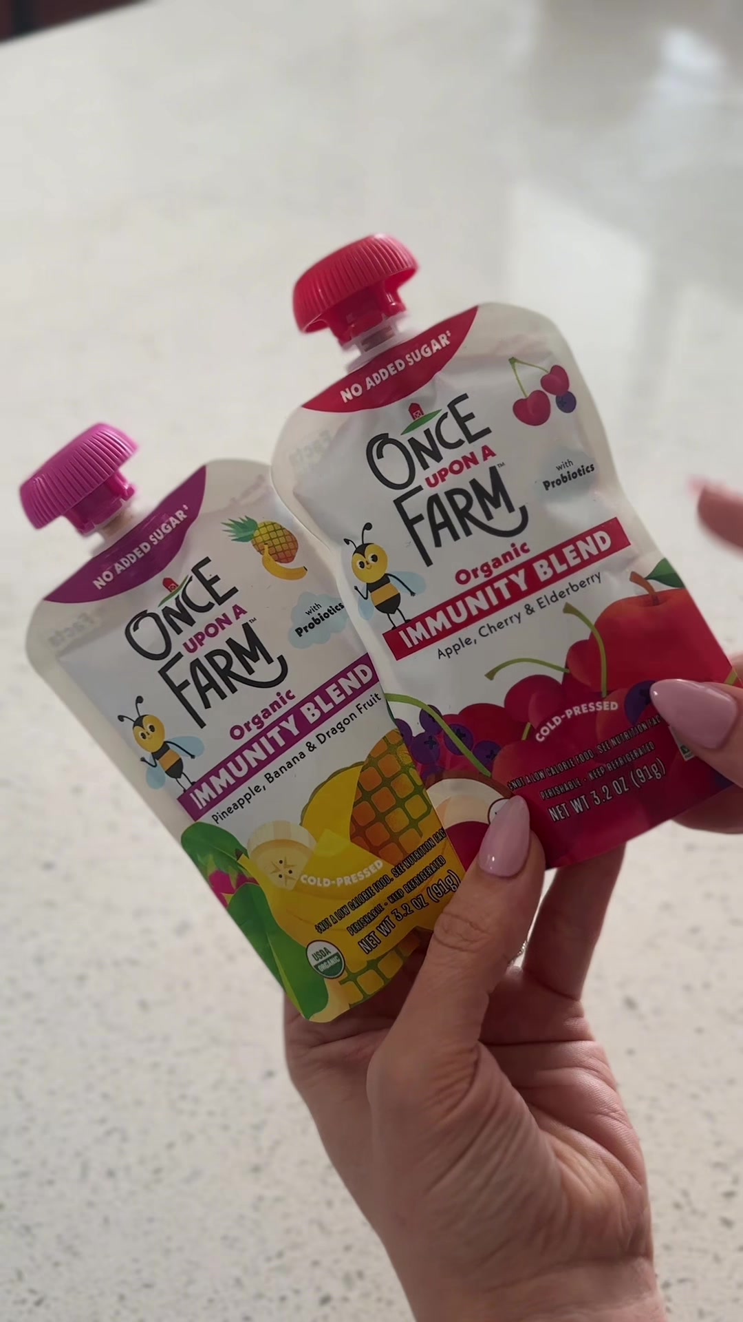 TikTok post by @positively_paige for Once Upon a Farm. Caption reads: [...] can SUBSCRIBE and CUSTOMIZE your @Once Upon....