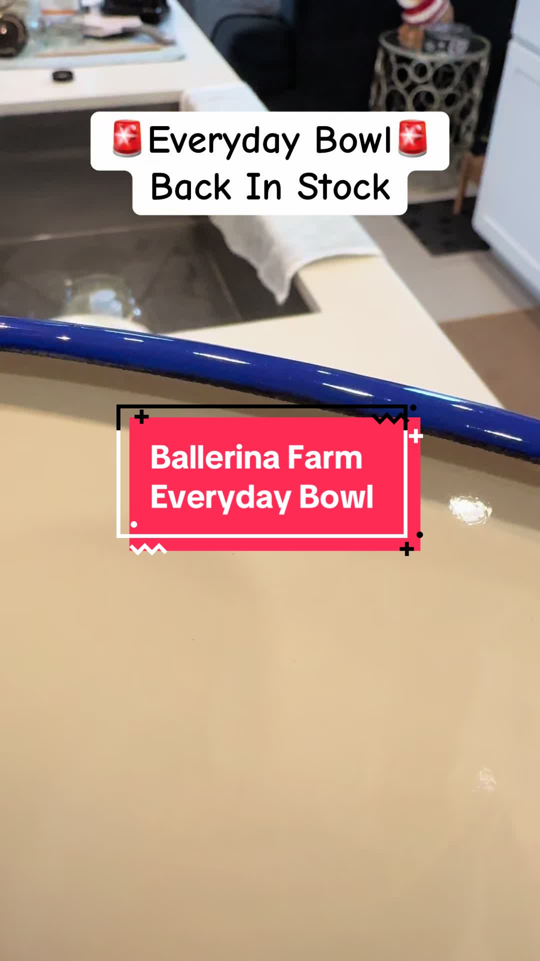 TikTok post by @louiethebulldog1 for Ballerina Farm. Caption reads: Beautifully made hand dipped ceramic bowl....