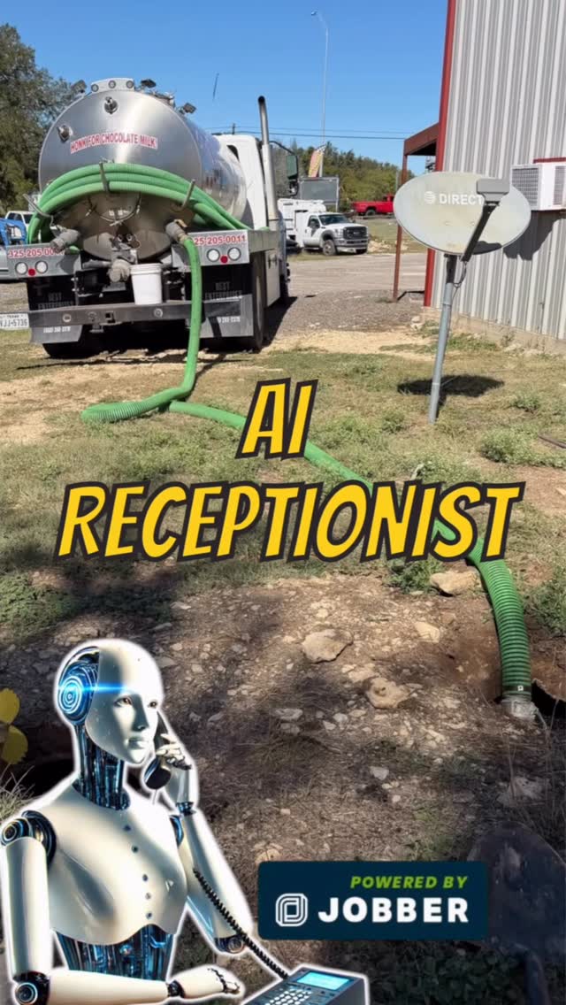 Instagram post by @poorpumpersociety for Jobber. Caption reads: Testing out Jobber’s AI receptionist ....