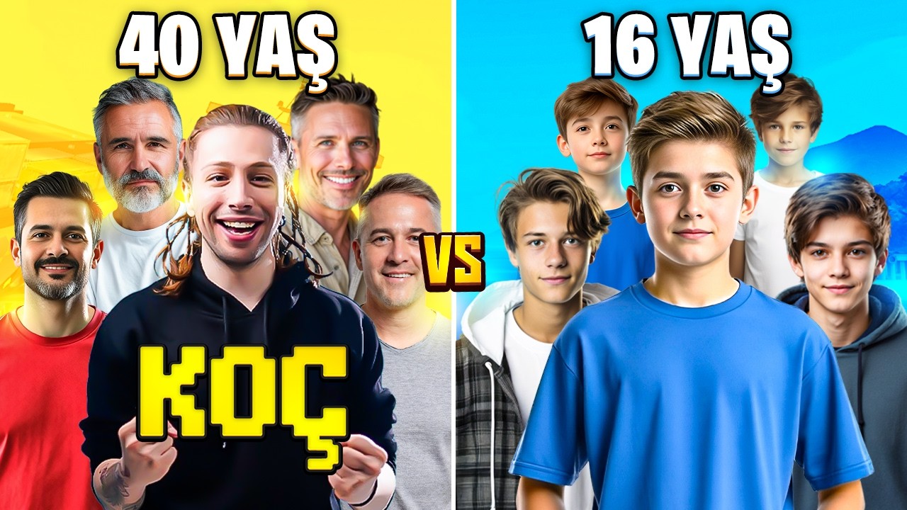 YouTube post by @combatry for Kick. Caption reads: RADİANT koçu olan +40 YAŞLAR vs 16 YAŞLAR! |....