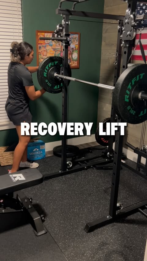 Instagram post by @_tiarejennings for RitFit. Caption reads: [...] home gym after a long season thanks to....