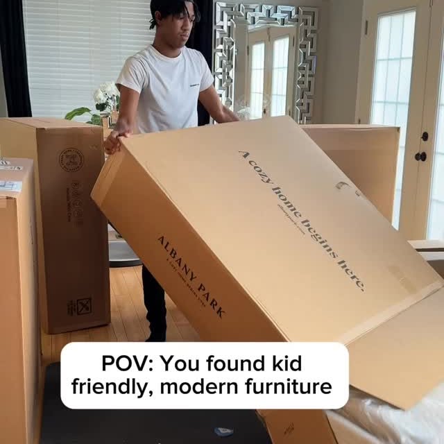 Instagram post by @salina_sunshine for Albany Park. Caption reads: We are so in love with our Kova sectional from....