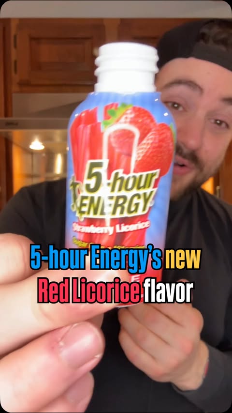 Instagram post by @snachwithzach for 5-hour ENERGY. Caption reads: #5hourambassador 5-hour Energy’s new Red Licorice....