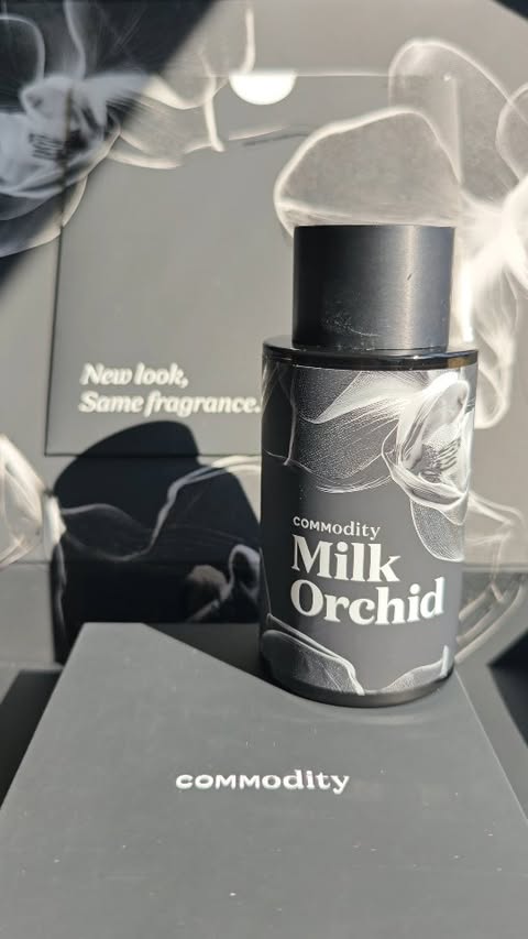 Instagram post by @satisbeautyedit for Commodity Fragrances. Caption reads: Milk Orchid by Commodity Super excited that this....