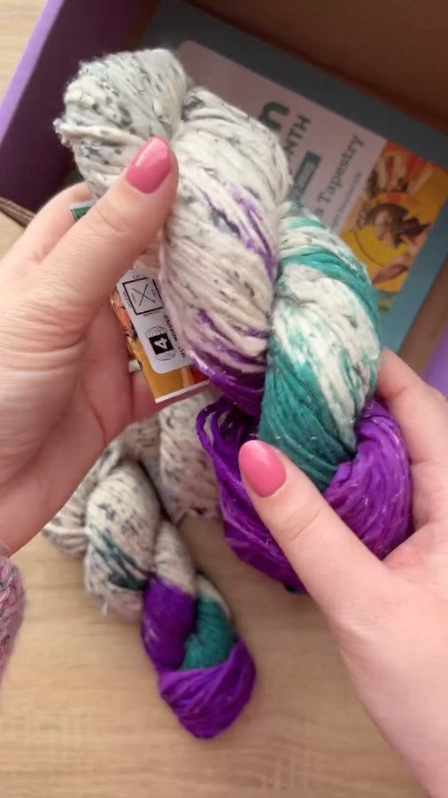 Instagram post by @knittybae for Darn Good Yarn. Caption reads: [...] swatch using yarn kindly #gifted by....