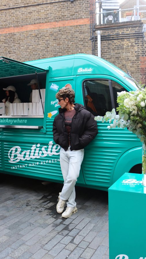 Instagram post by @stanleydru for Batiste. Caption reads: AD | You all know @batiste_hair , you’re little....