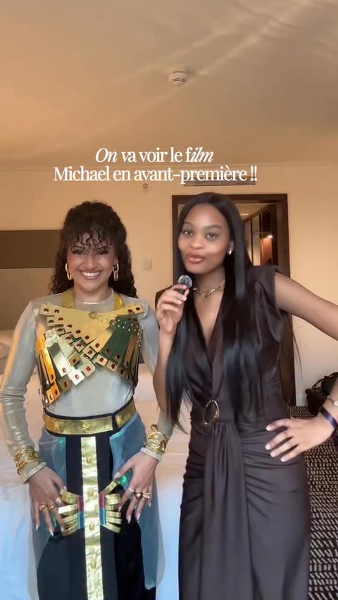 Instagram post by @whoislyse for Universal Pictures. Caption reads: OMG on va voir le film Michael 🪩🕺🏽au cinéma le....
