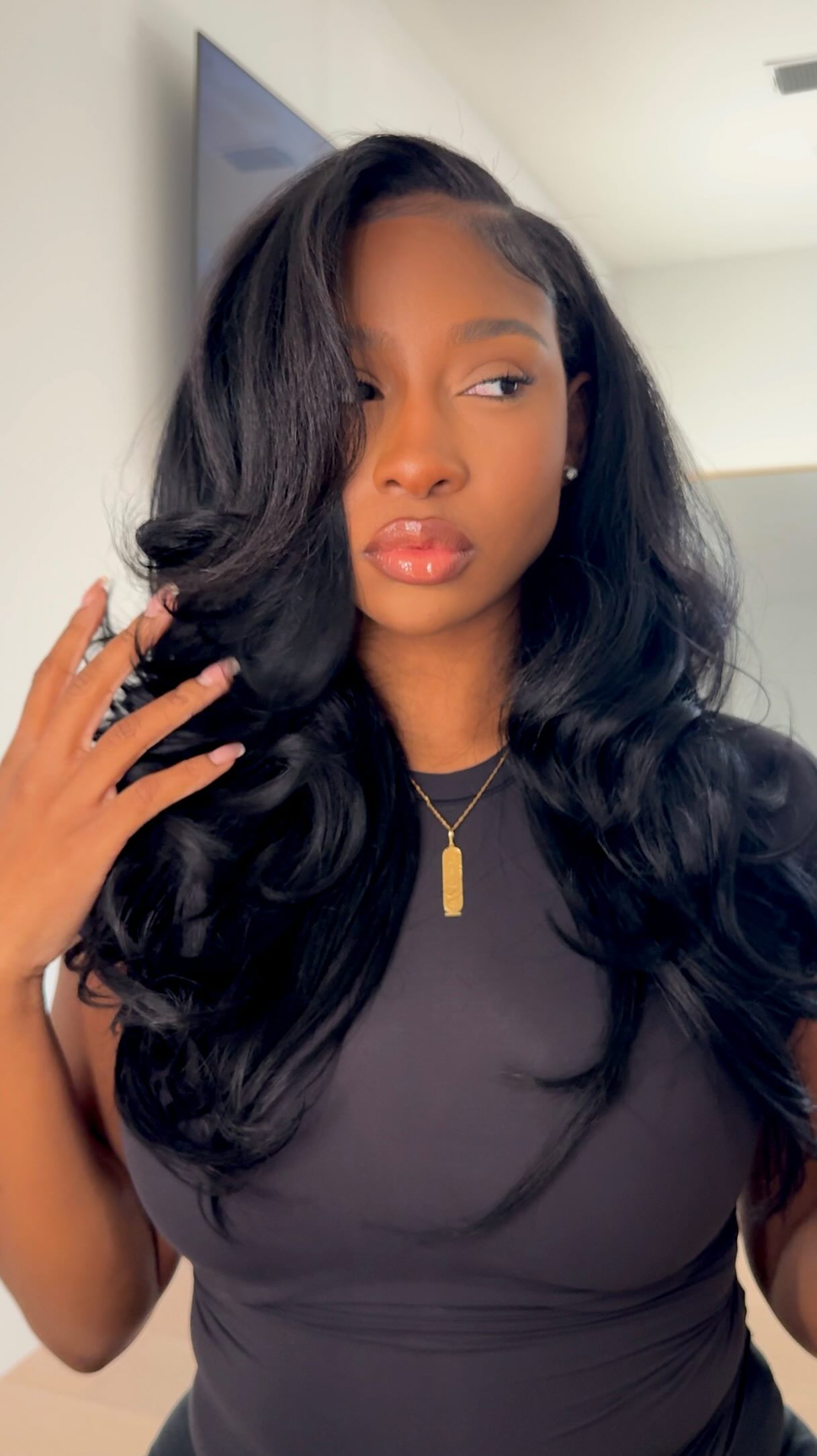 Instagram post by @jaemajette for Nexxus. Caption reads: blowout baddie thanks to @nexxushaircare available....