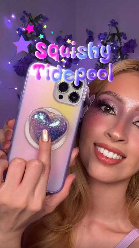 Instagram post by @stephanieasmrr for PopSockets. Caption reads: [...] hands on the new Squishy Tidepool....