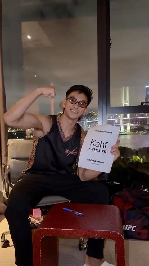 Instagram post by @billytheindoninja for Kahf. Caption reads: I’m Bilal Hasan, and I’m officially a KAHF....
