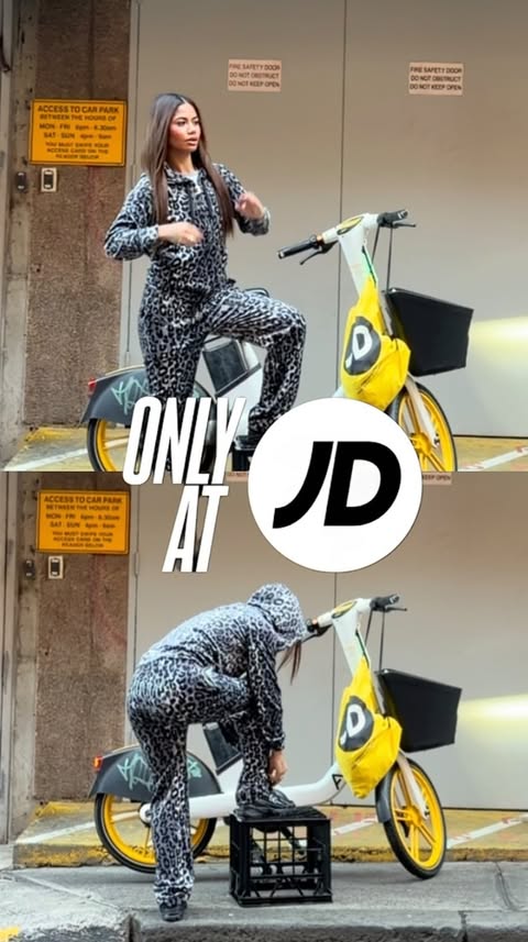 Instagram post by @altheyaagena for JD Sports. Caption reads: Out in the streets this winter ✨🩷🐆 @jdsportsau....