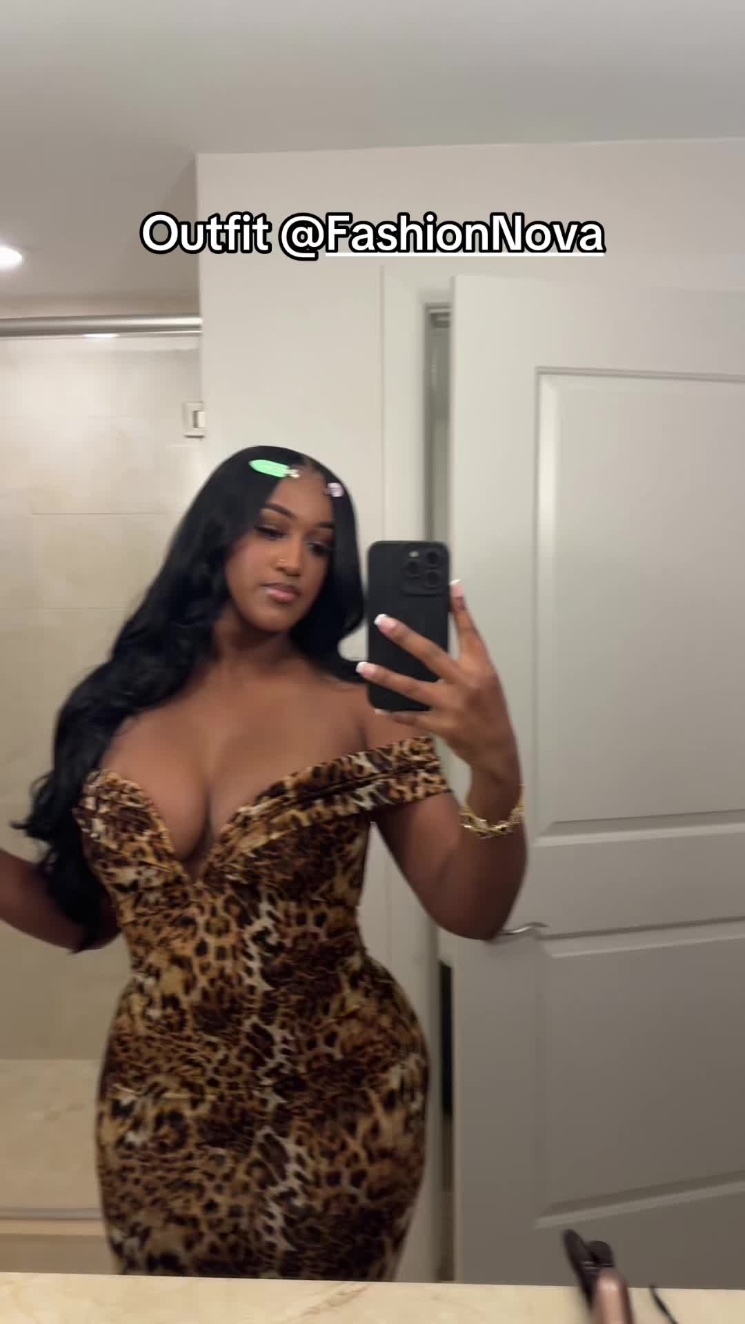 TikTok post by an influencer for Fashion Nova. Caption reads: I love this dress from @FashionNova....