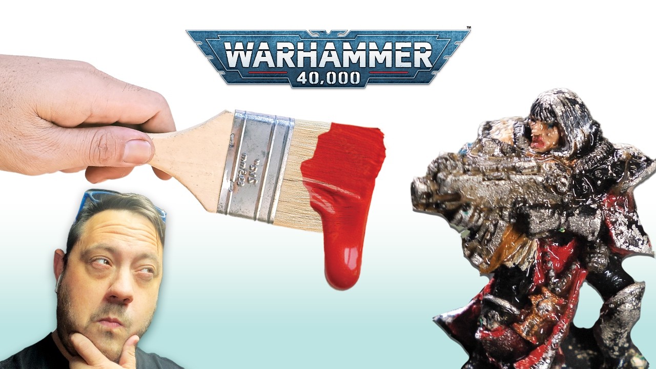 YouTube post by @eBayMiniatureRescues for UniFormation. Caption reads: For Da EMPRAAAAH! | Sisters of Battle Rescue.