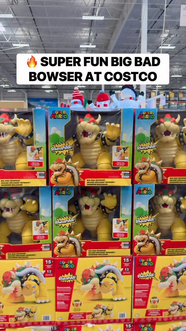 Instagram post by @costcobuys for JAKKS Pacific. Caption reads: 🔥 Bowser’s back and bigger than ever! Meet Big....