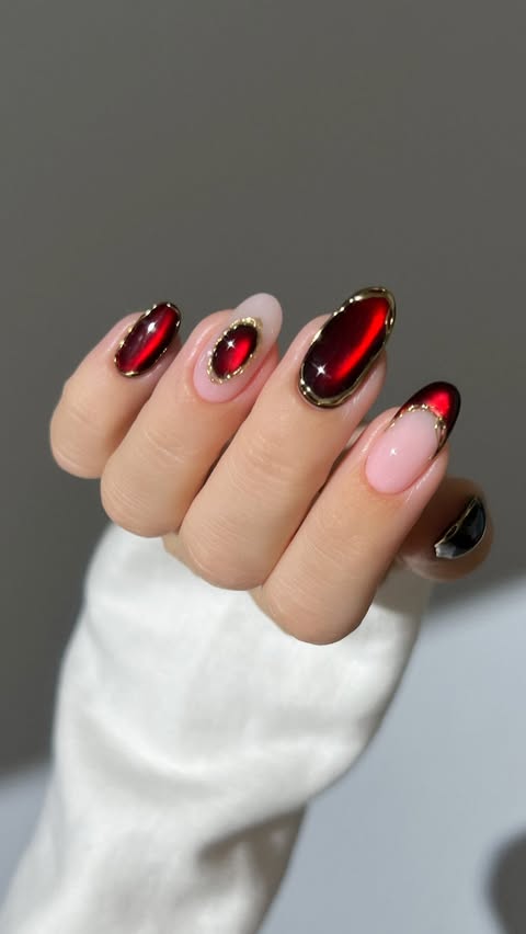 Instagram post by @heygreatnails for Beetles Gel Polish. Caption reads: [...] with a glassy twist ✨ •ad using....