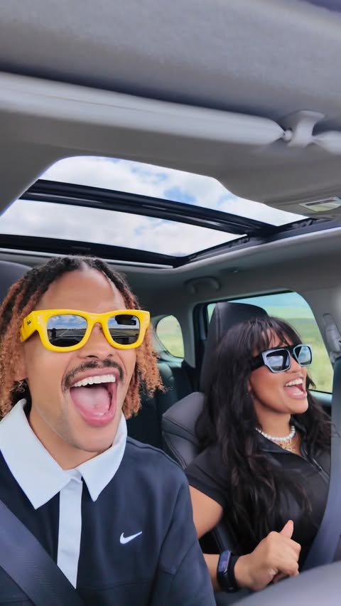 Instagram post by @larnellelewies for Suzuki. Caption reads: Road trippin’ with @suzuki_za new Across 🤪🚗....