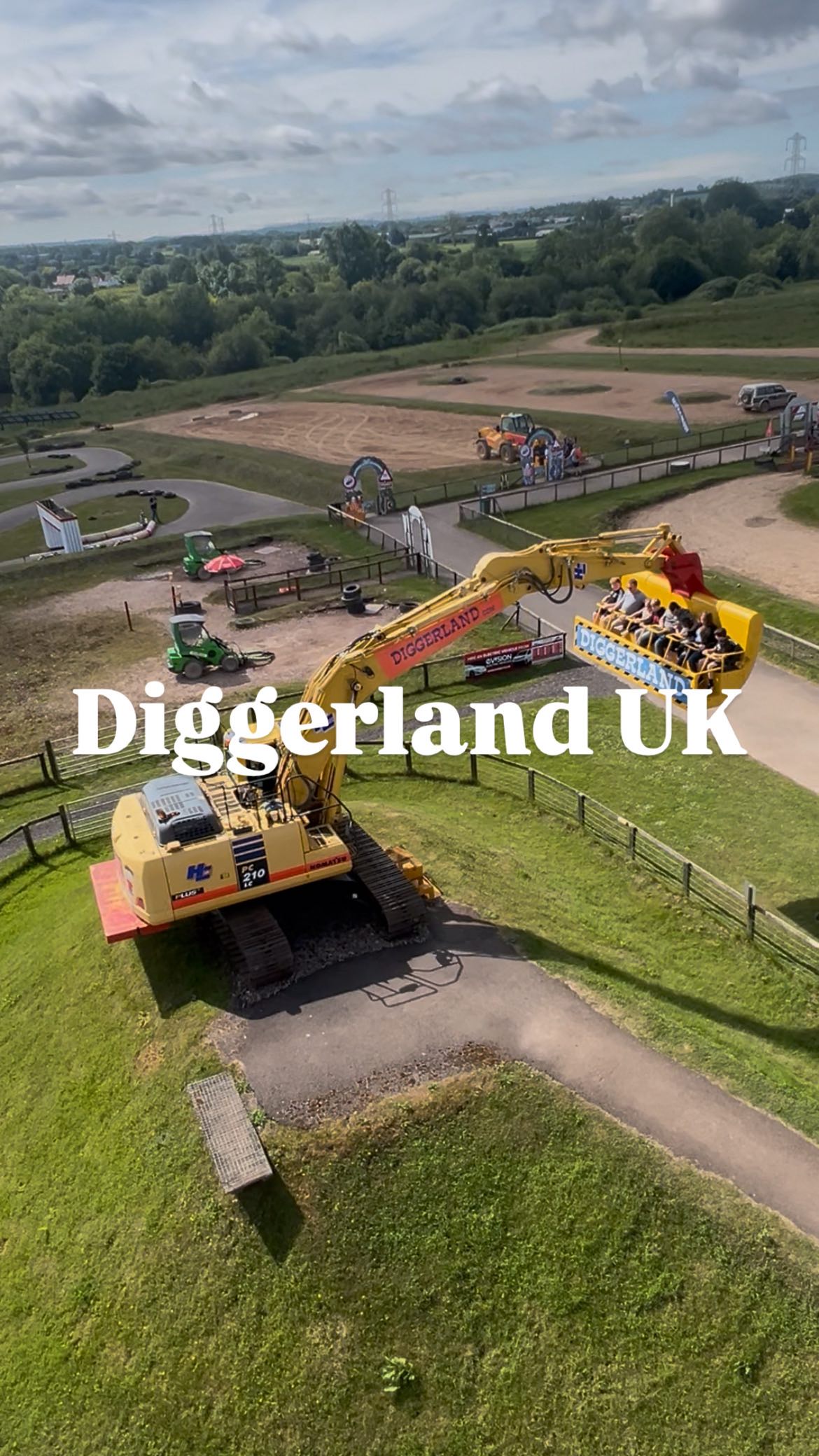 Instagram post by @mumlifecreators for Diggerland. Caption reads: 🚜Diggerland, 4 locations across the UK🚜 PR Visit....