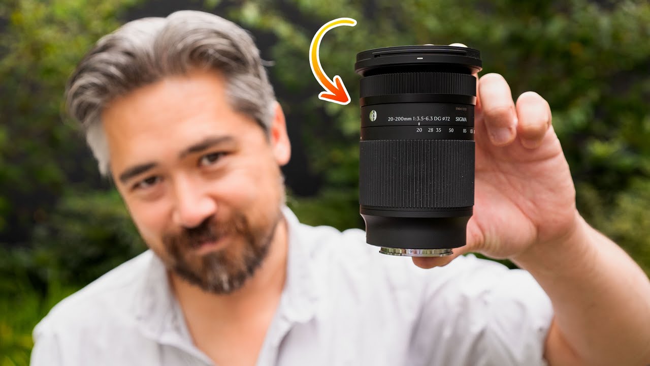YouTube post by @PetaPixel for B&H Photo Video. Caption reads: Sigma's 20-200mm is the WIDEST Travel Zoom Ever....