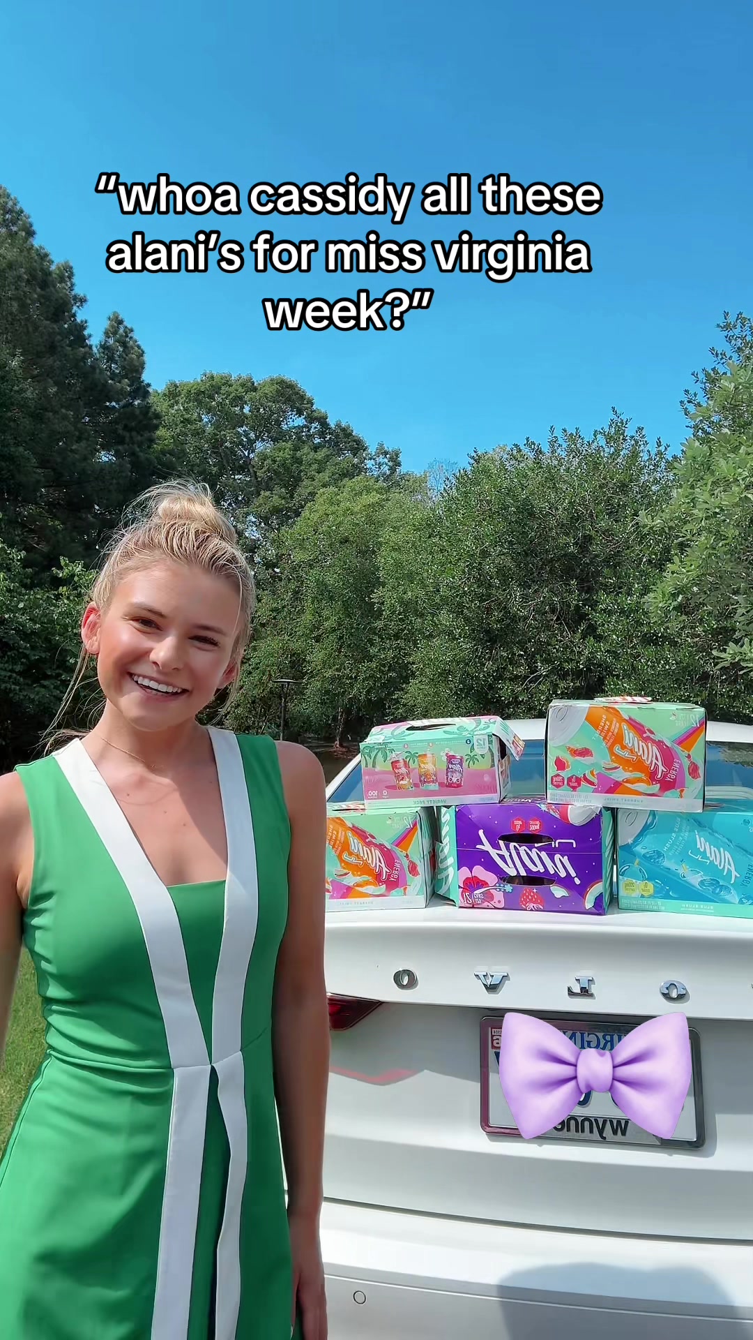 TikTok post by @thecassidydiaries for Alani Nutrition. Caption reads: [...] va!! #alani #missamerica @Alani Nutrition....