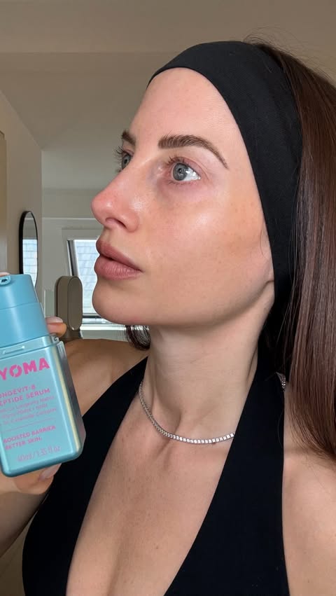 Instagram post by @rosiefortescue for BYOMA. Caption reads: This @byoma Longevit-8 Peptide Serum is clinically....