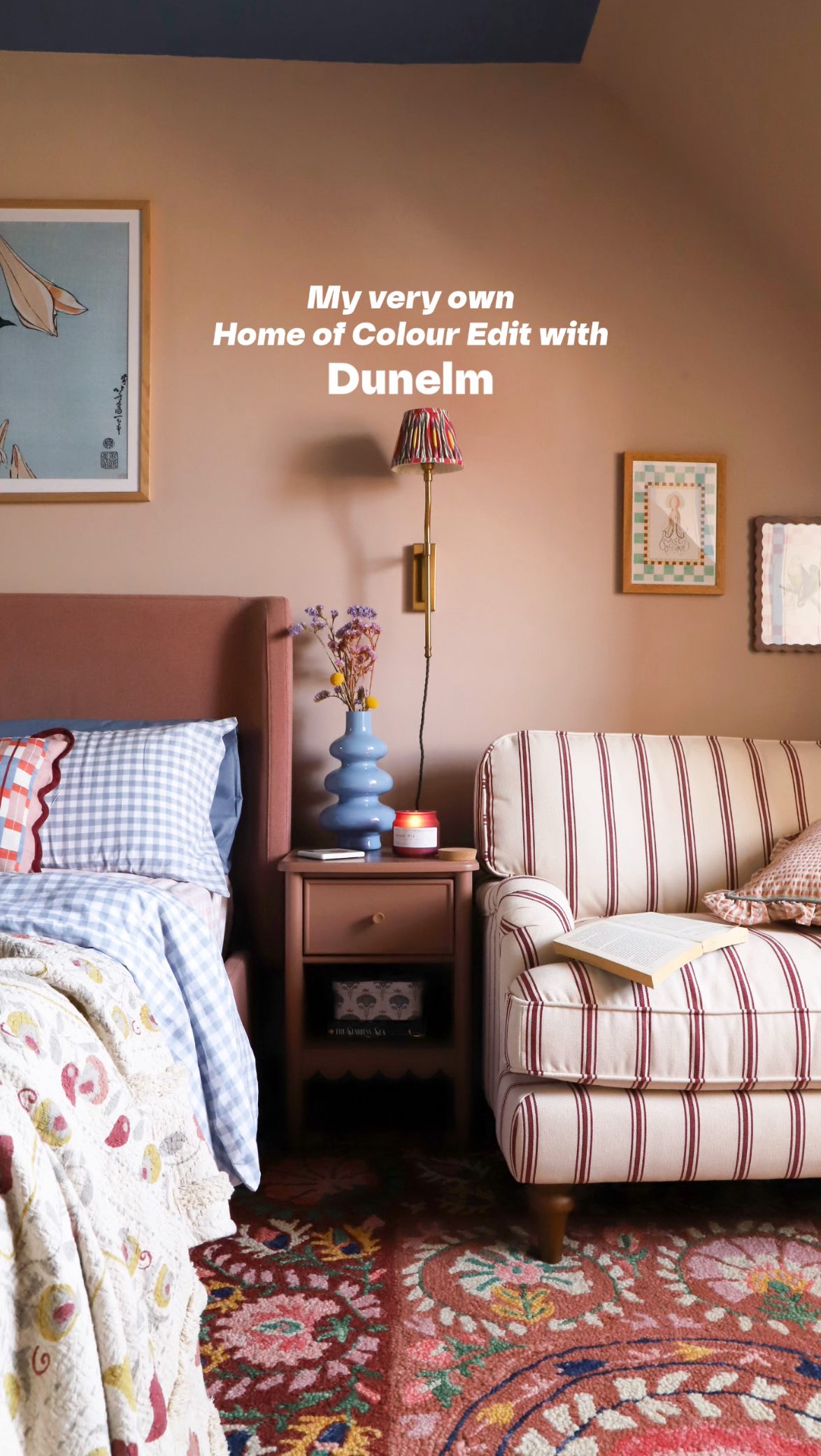 Instagram post by @thehousewiththepinkbed for Dunelm. Caption reads: Ad. I’m so excited to share that I’ve curated a....