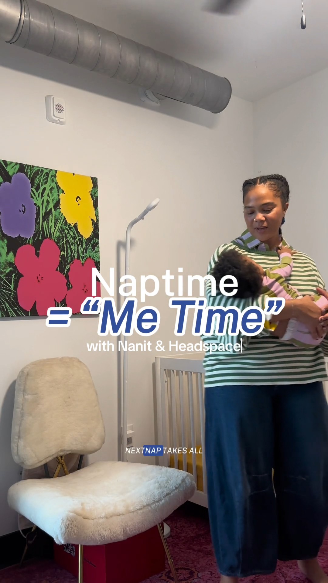 Instagram post by @averycadrien for Nanit. Caption reads: Parenting is nonstop, but nap time can be a....