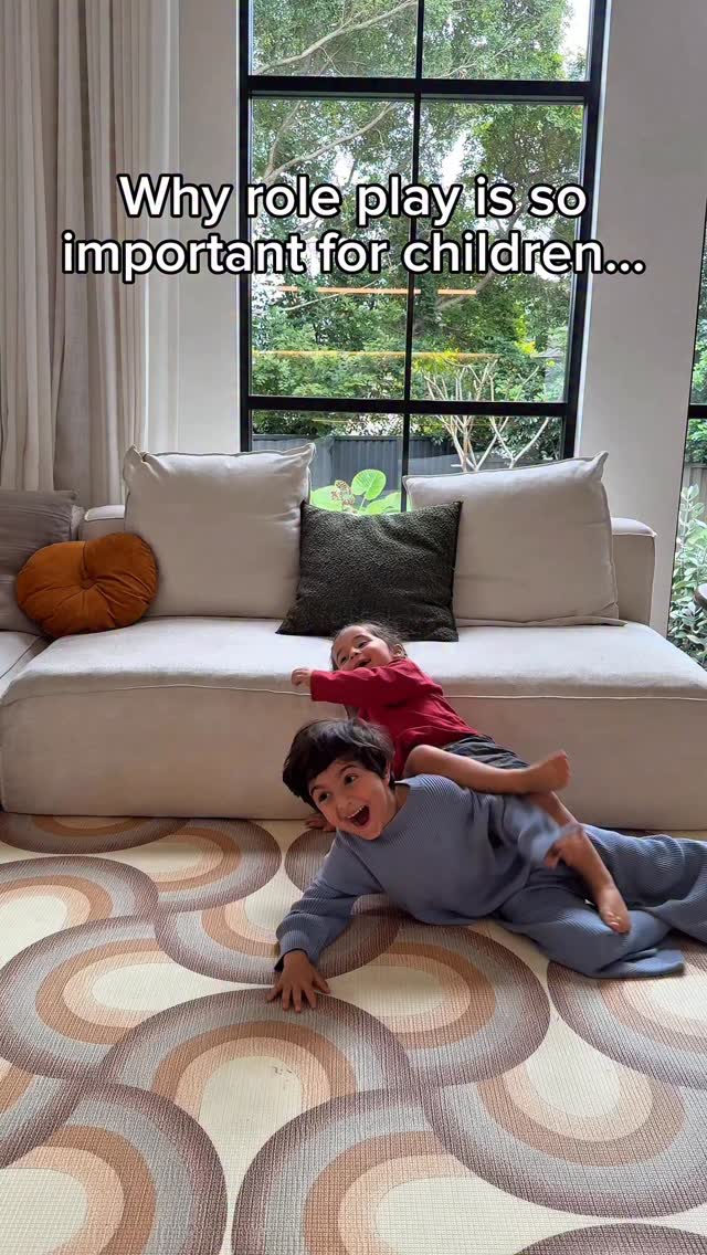 Instagram post by @sarahmariefahd for Fisher-Price. Caption reads: Watching Malik and Lyon play with the @fisherprice....