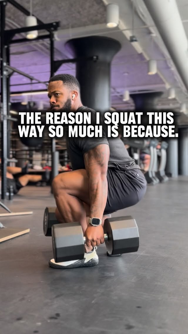 Instagram post by @everygotdamndre for VIVOBAREFOOT. Caption reads: Main reason you should be squatting this way more.....