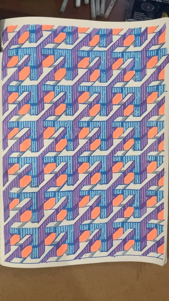 Instagram post by @paulheaston for Lochby. Caption reads: A Gelly Roll doodle in a @lochby Dot Grid....