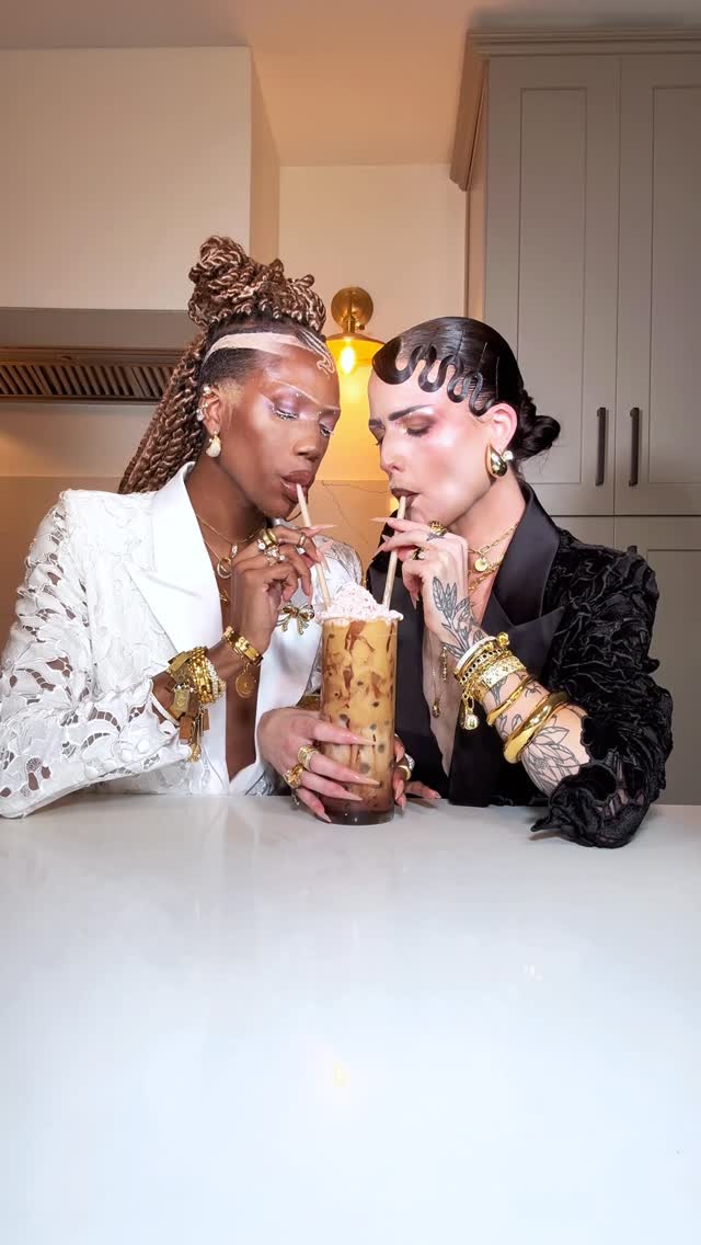 Instagram post by @thegoddessboys for Liquid IV. Caption reads: Liquid I.V. Iced Peppermint Hot Chocolate Mocha....