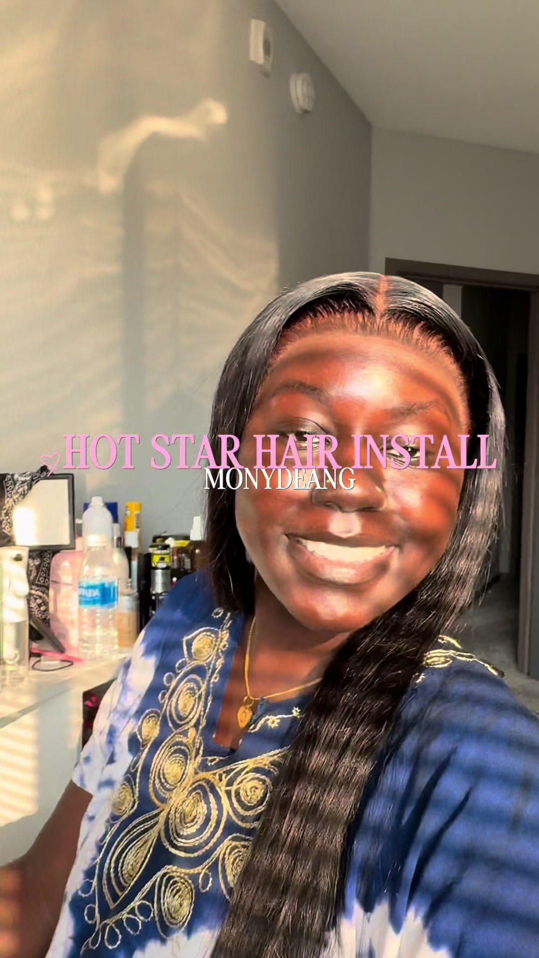 TikTok post by @nyamonyd for Hotstarhair.com. Caption reads: softest hair ever 😍 @Hot Star Hair #fyp #nyamonyd....
