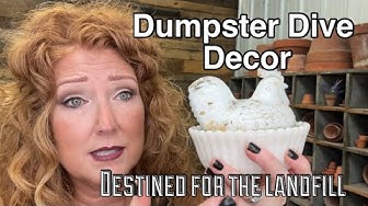 YouTube post by @GingerChickRehab for Whatnot. Caption reads: Dumpster Dive Decor Once Destined for the Landfill....