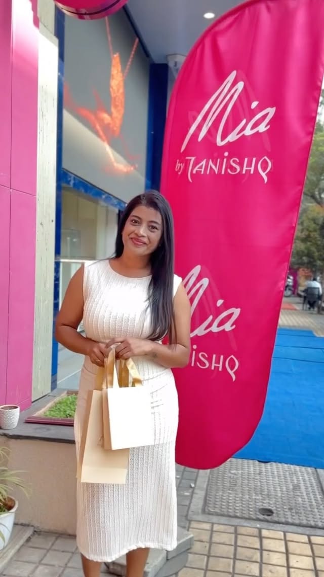 Instagram post by @rupssshetty for Mia by Tanishq. Caption reads: [...] add sparkle to your love story at MIA by....