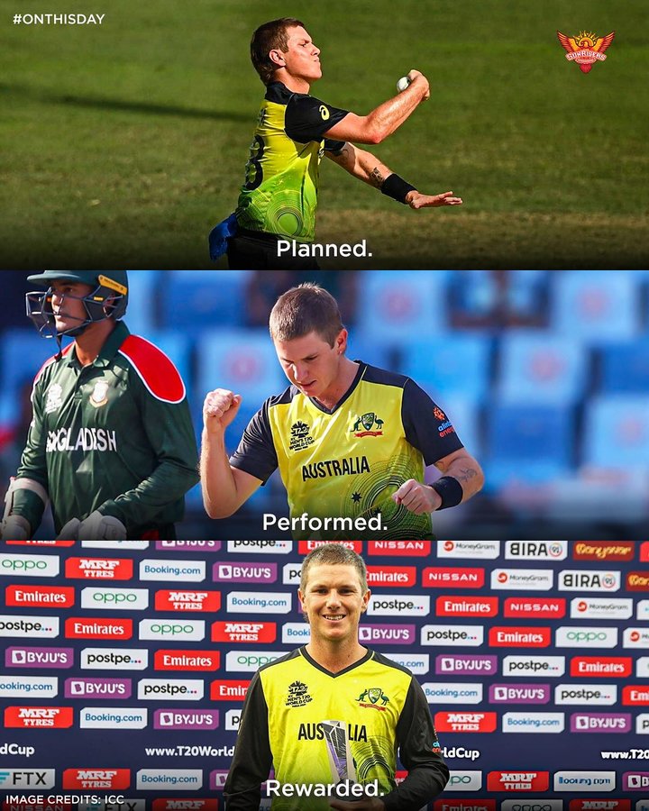 Instagram post by @sunrisershyd for ICC T20 World Cup. Caption reads: Career-best and simply world-class! 💫

#OnThisDay....