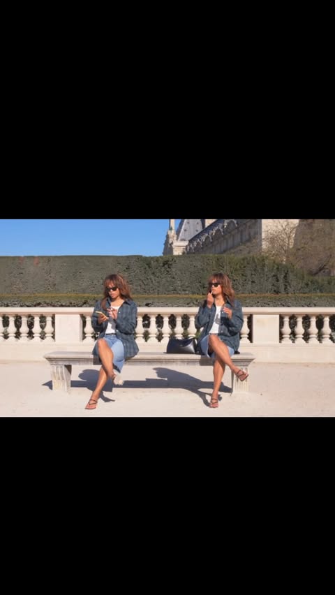 Instagram post by @slipintostyle for Mytheresa. Caption reads: Strike a pose 💙 @mytheresa #Mytheresa Comment....