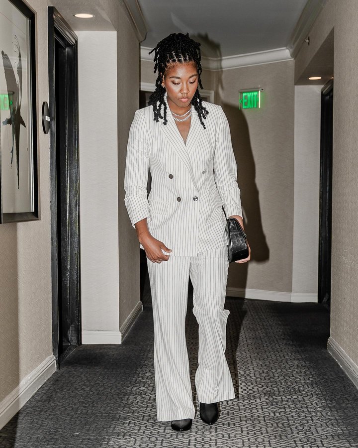 Instagram post by @kamoreaarnold for Madison Reed. Caption reads: Girly pop takes the ESPYs 💅🏽
Hair:....