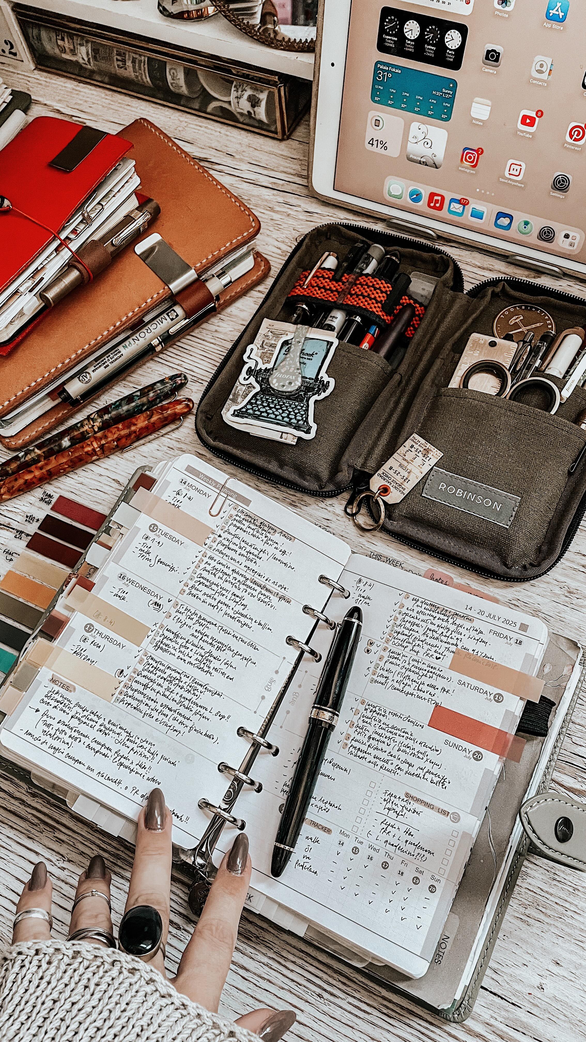 Instagram post by @marsiabramucci for Filofax. Caption reads: Flip through of my rings in the gorgeous Malden....