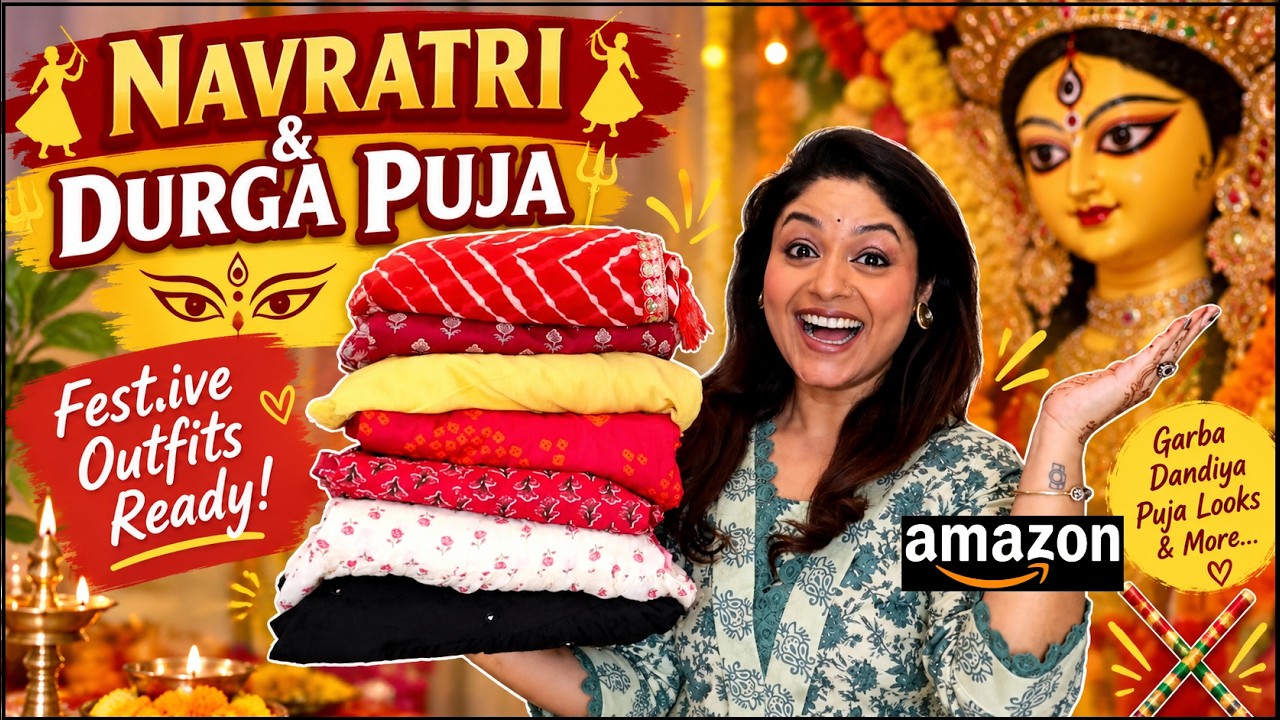 YouTube post by @mitravaishali for My Haul Store. Caption reads: Trying On Affordable Amazon Ethnic Wear | Stylish....