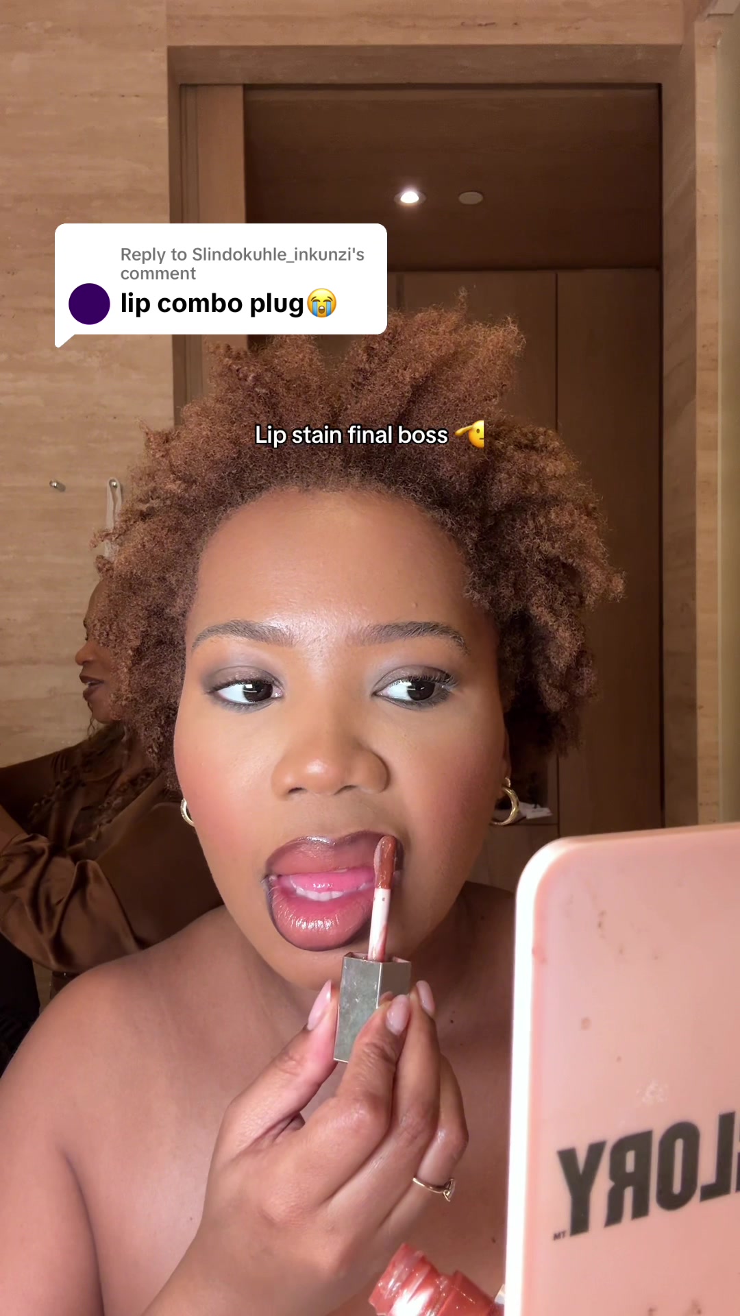 TikTok post by @bylatticia for Collection Cosmetics. Caption reads: [...] lingerie in shade up to no good....