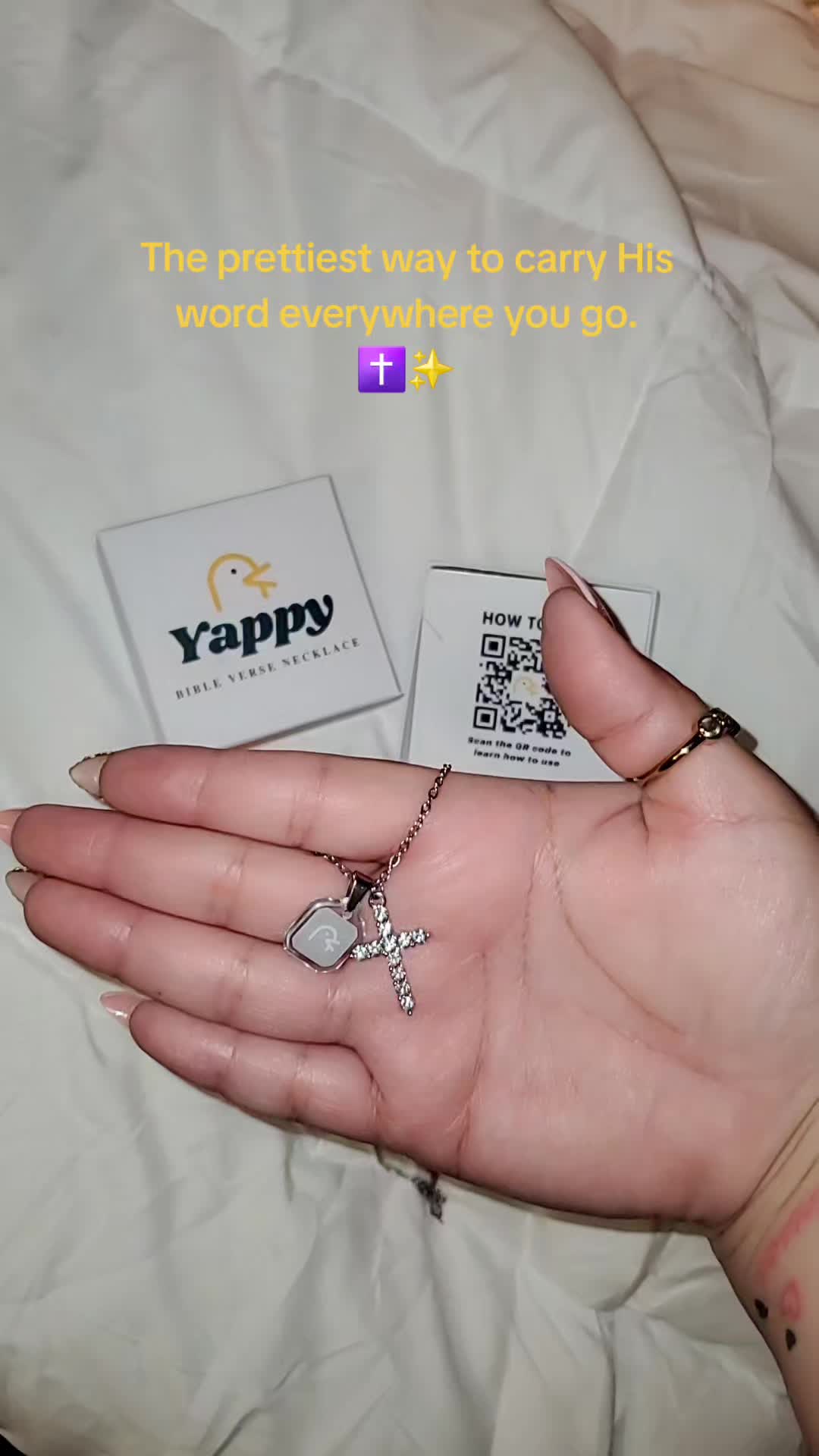 TikTok post by @cocosboutiquetx for Yappy Bracelets. Caption reads: [...] or gift! 🤍 Get yours today @Yappy Bracelets....