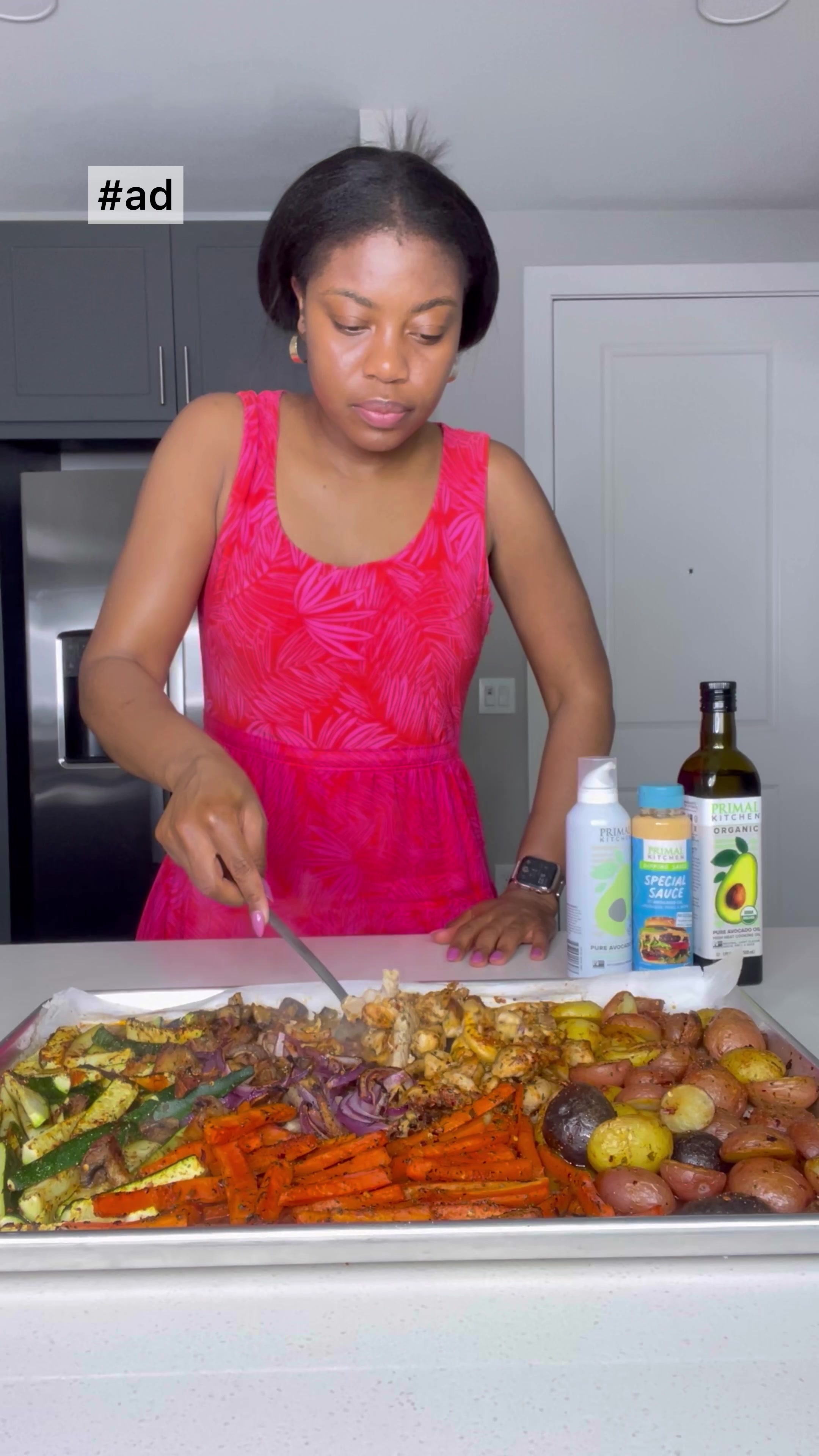 TikTok post by @fayette_nyehn for Mark's Daily Apple. Caption reads: #ad  The perfect one-pan dinner that will save you....