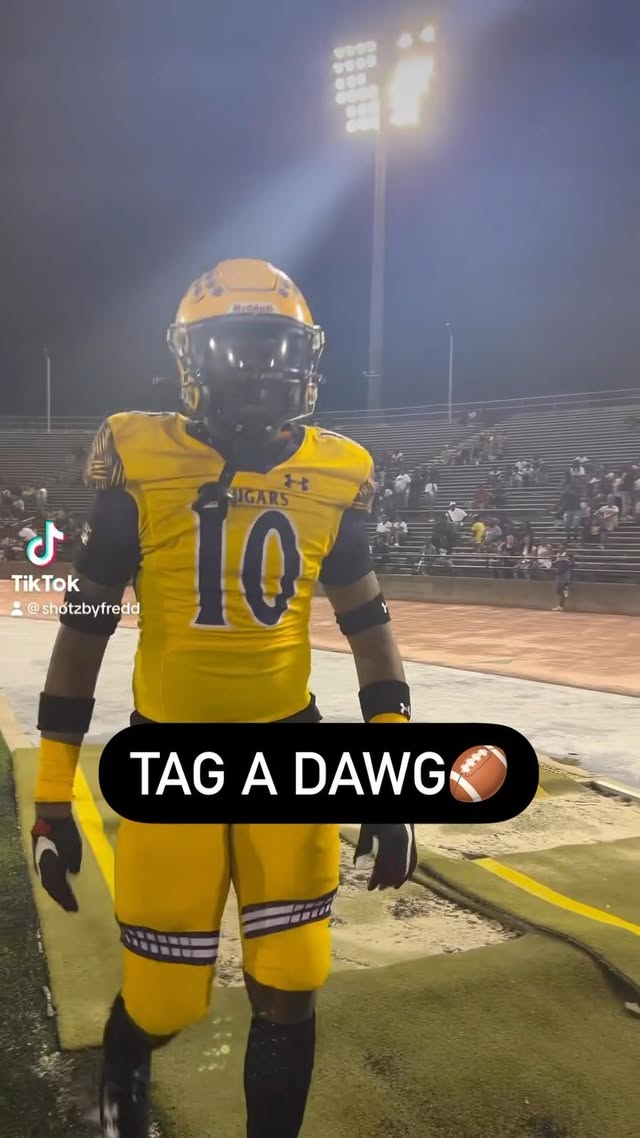 Instagram post by @karrcougarfootball for SHOC. Caption reads: LANDLORD! #football #shoc #shocvisors #visor....