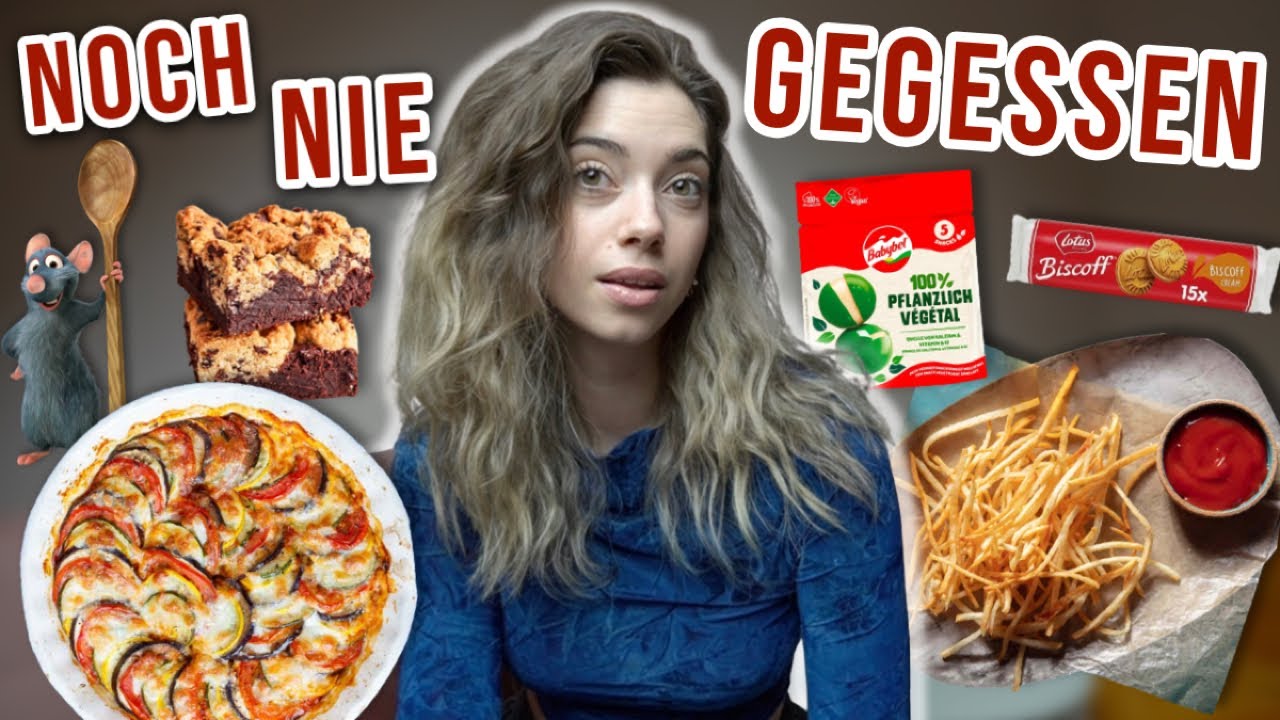 YouTube post by @vanessaberg for The Female Company. Caption reads: I eat only things I've NEVER EATED BEFORE for 1....