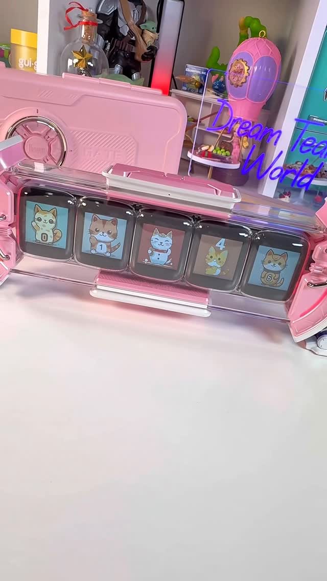 Instagram post by @dreamteamsworld for Divoom. Caption reads: Divoom Times Gate - Cyberpunk Gaming Clock #asmr....