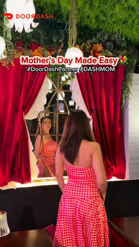 Instagram post by @thesamridhijoshi for DoorDash. Caption reads: #DoorDashPartner #DASHMOM POV: you almost forgot....