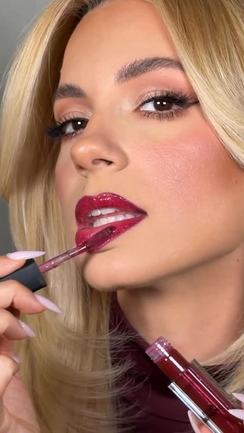 Instagram post by @sarajoofficial for Catrice Cosmetics. Caption reads: It’s giving 🍒🍒🍒 Products used: •....