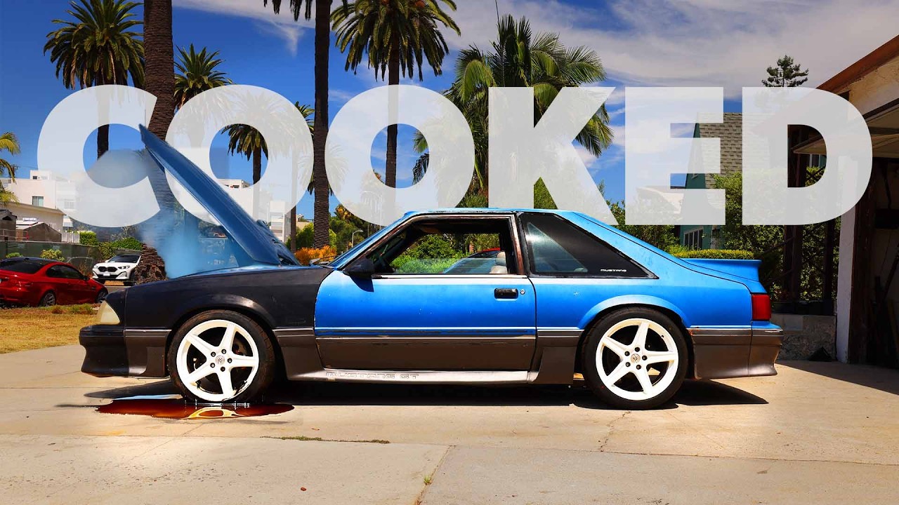 YouTube post by @bigtimebigtimebigtime for BFGoodrich Tires. Caption reads: Fixing Our Broken Foxbody Mustang.